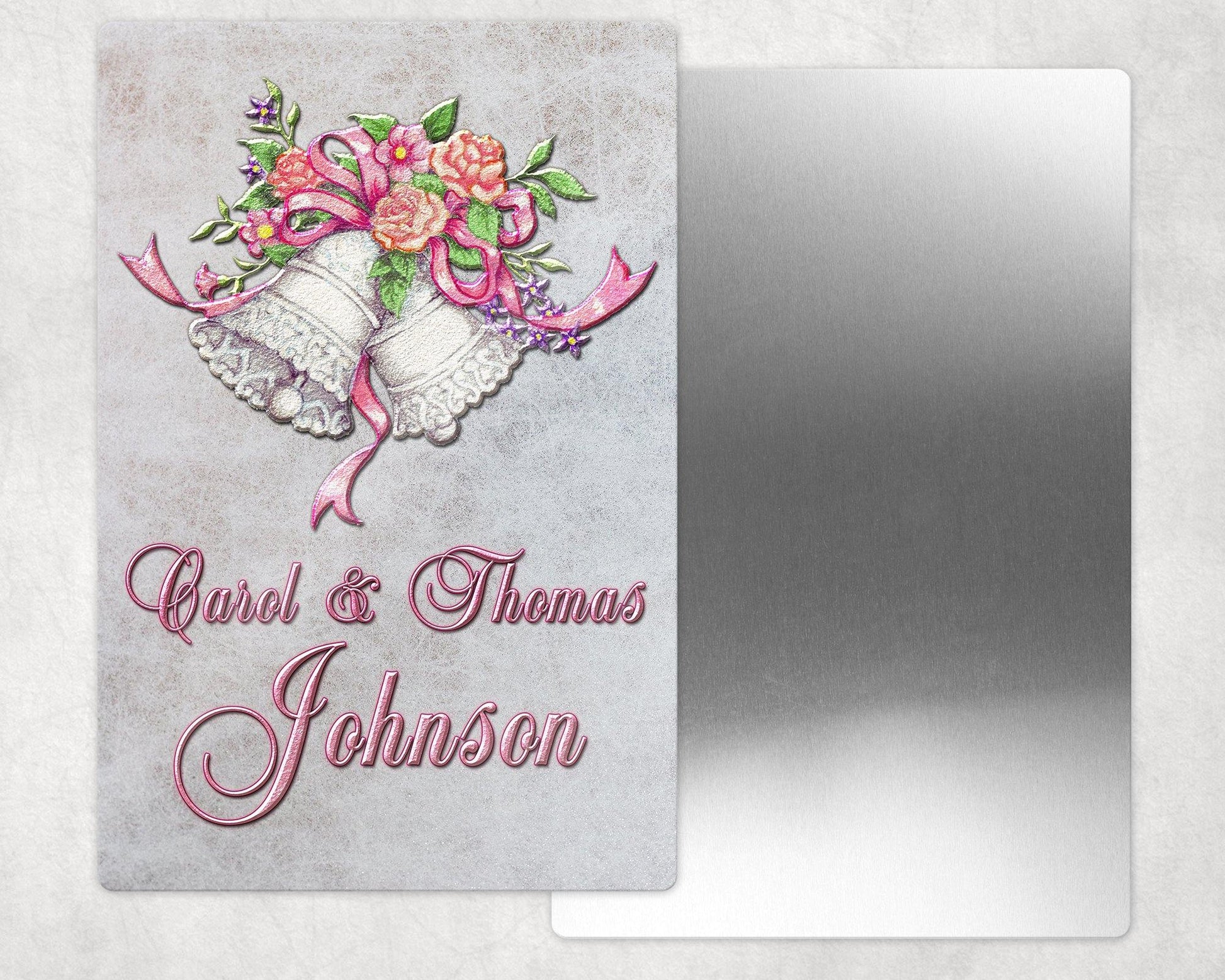 Personalized Wedding/Anniversary Bells - Metal Photo Panel - 8x12 or 12x18 - Schoppix Gifts