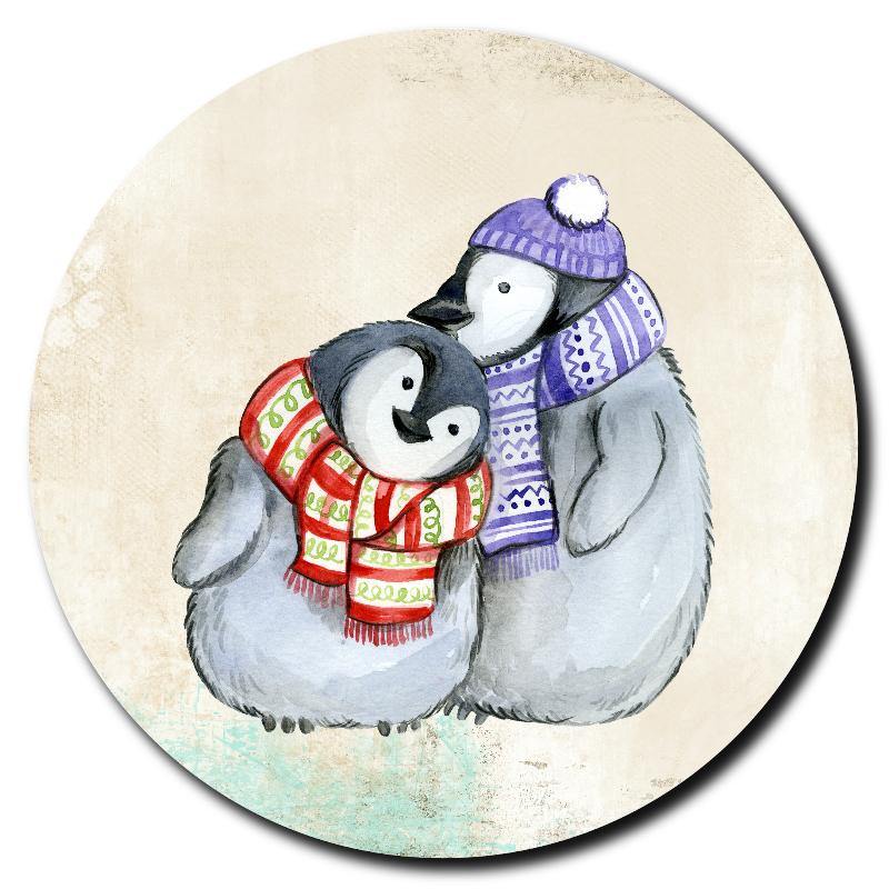 Cute Penguins in Scarves Art Drink Coasters - Schoppix Gifts