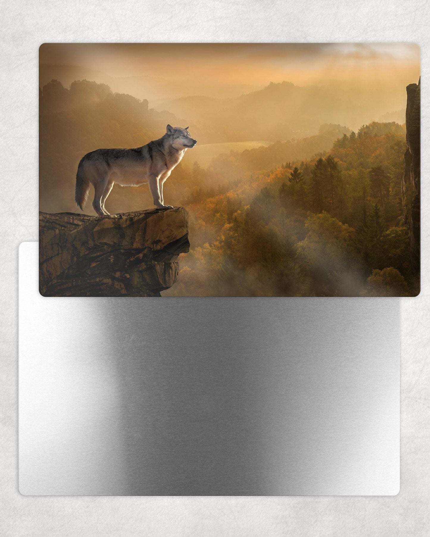 Lone Wolf Overlook Metal Photo Panel - 8x12 or 12x18 - Schoppix Gifts