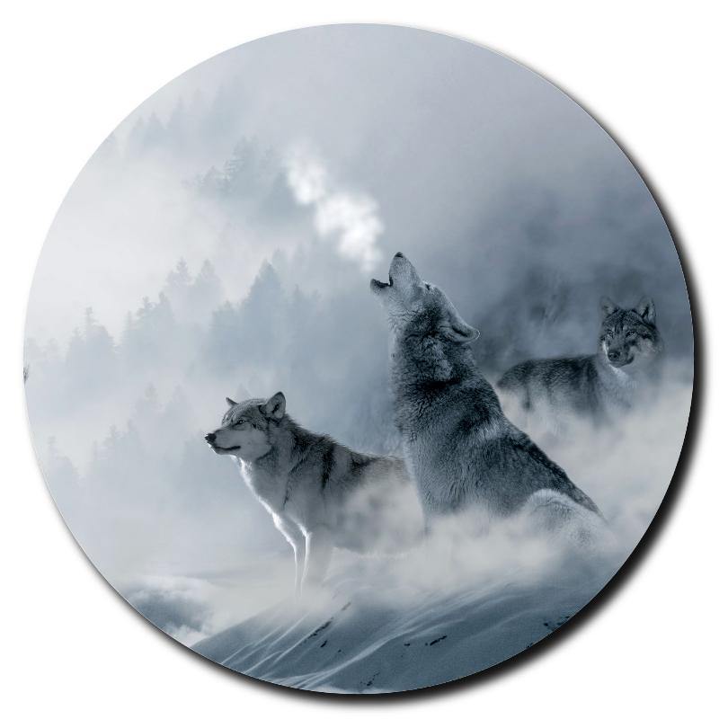 Winter Howling Wolves Art Drink Coasters - Schoppix Gifts