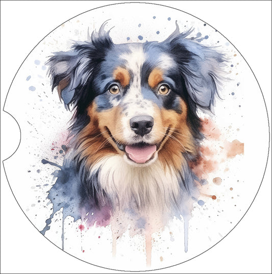 a watercolor painting of a dog's face