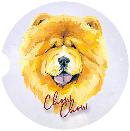 Chow Chow Dog Art Car Coasters - Matching Pair - Schoppix Gifts