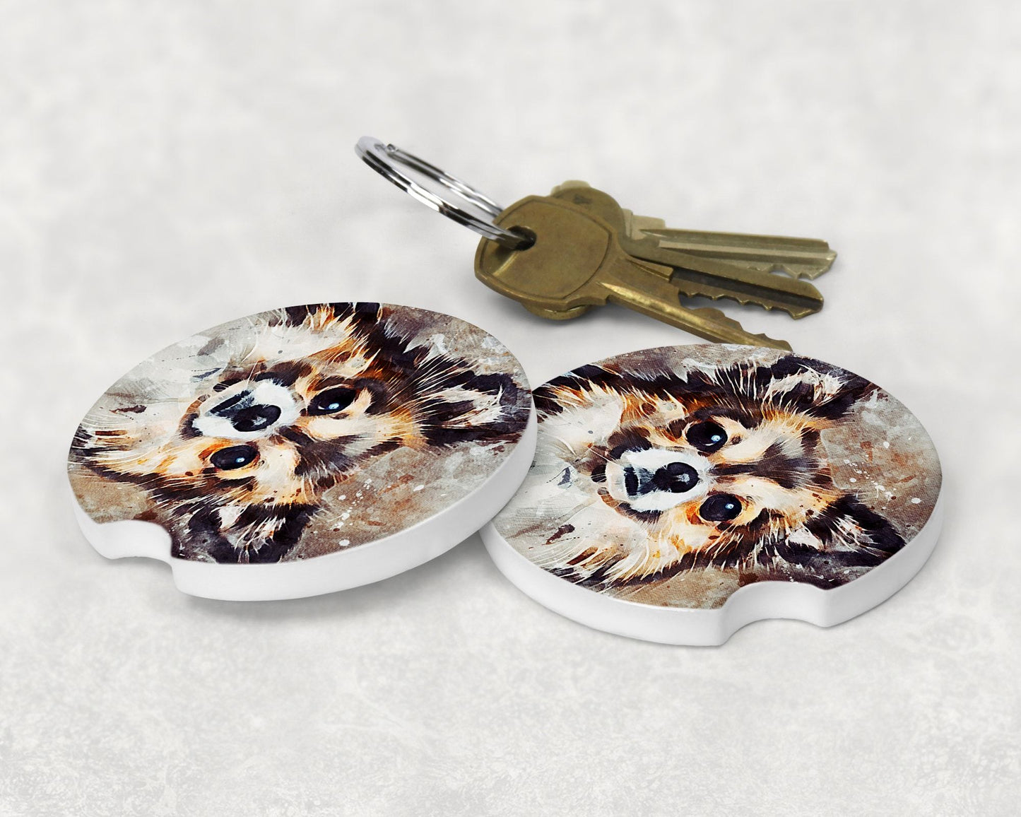 Chihuahua Art Car Coasters  - Matching Pair - Schoppix Gifts