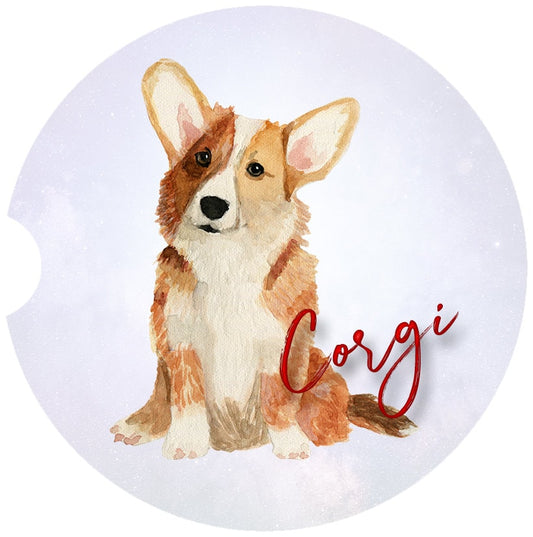 Corgi Art Car Coasters  - Matching Pair - Schoppix Gifts