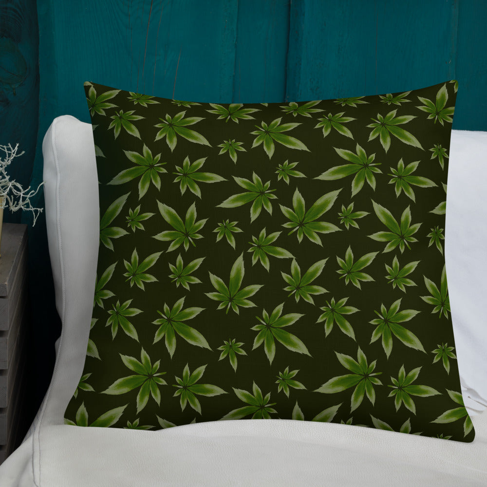 2 Sided Marijuana Leaf Decorative Throw Pillow