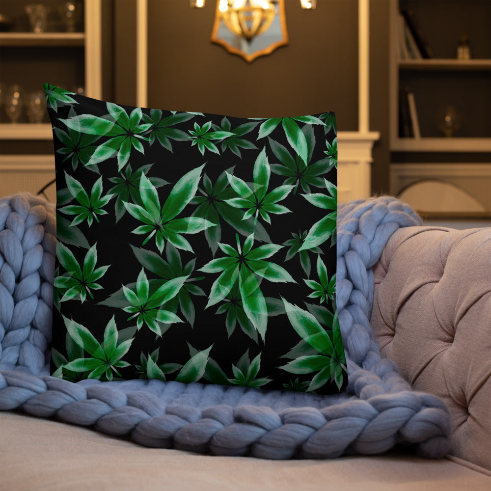 2 Sided Marijuana Leaf Decorative Throw Pillow