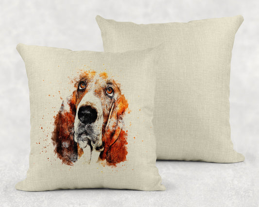 15.75 Inch Basset Hound Linen Throw Pillow|Home Decor|Decorative Pillows| - Schoppix Gifts