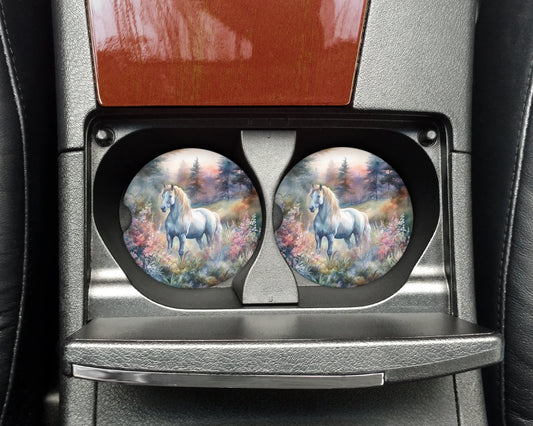 a pair of glasses with a picture of a horse on them