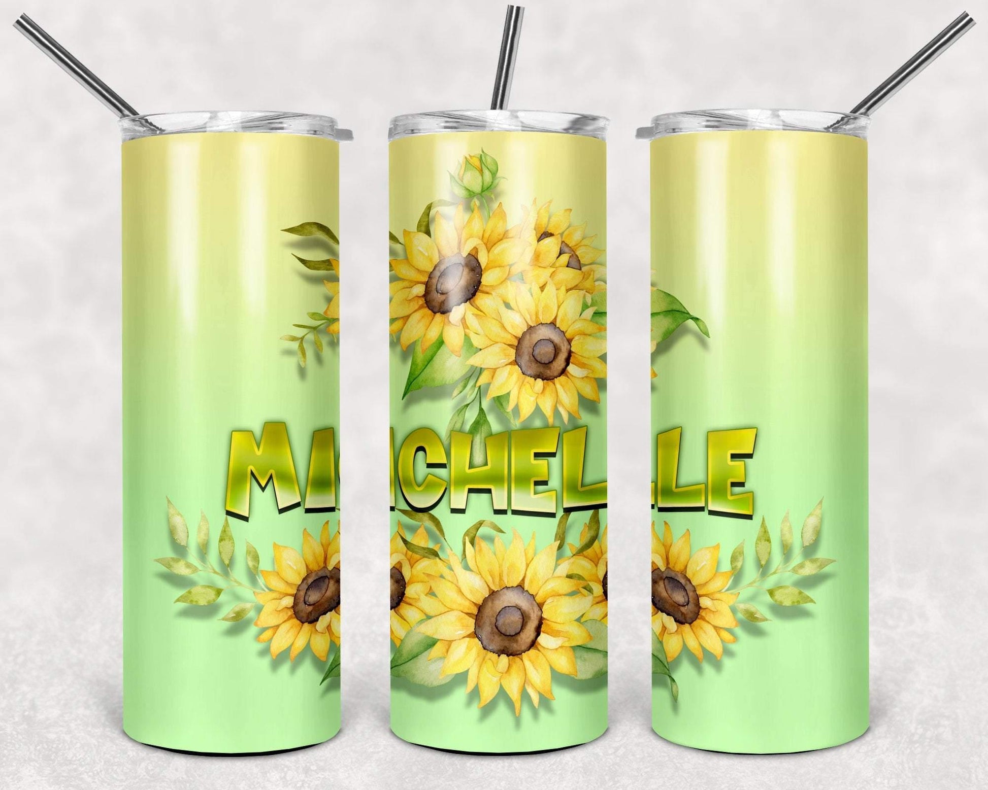 Personalized Sunflower 20oz Stainless Steel Tumbler - Schoppix Gifts