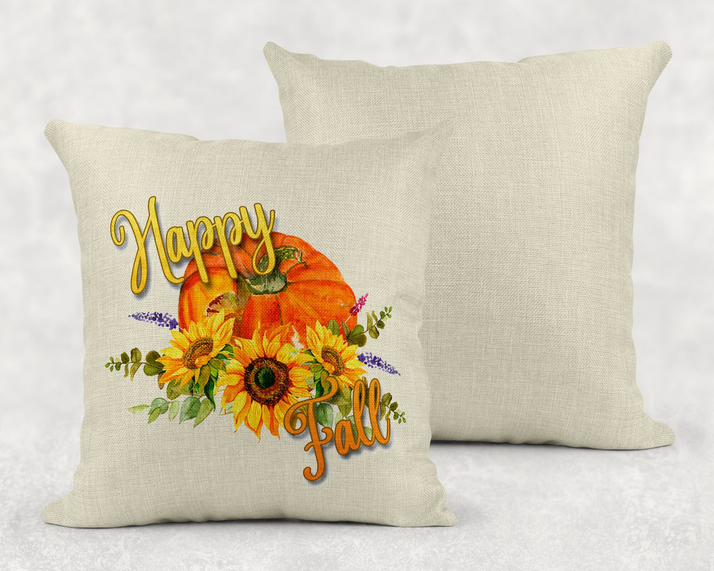 15.75 Inch Autumn Happy Fall Art Linen Throw Pillow|Home Decor|Decorative Pillows| - Schoppix Gifts