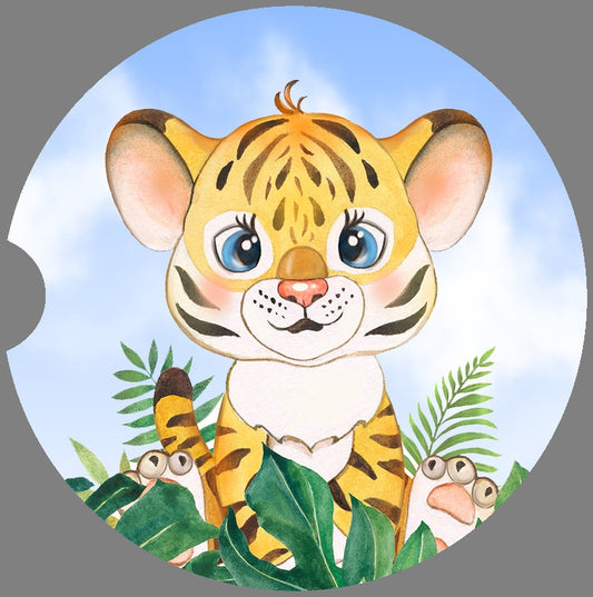 Cute Baby Tiger Art Car Coasters  - Matching Pair - Schoppix Gifts
