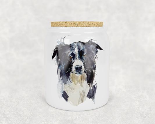 Watercolor Border Collie Porcelain Treat Jar - Schoppix Gifts