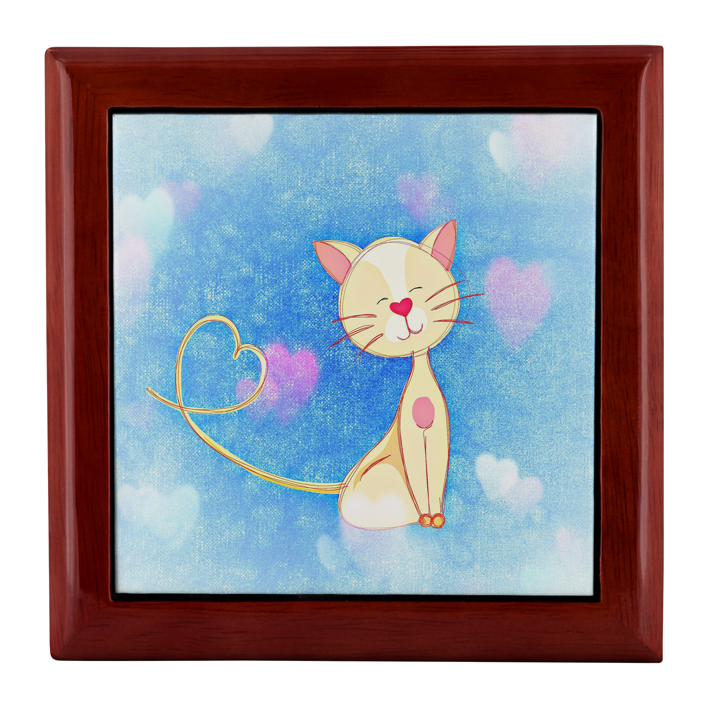 Cute Cat Illustration Jewelry Box - Schoppix Gifts