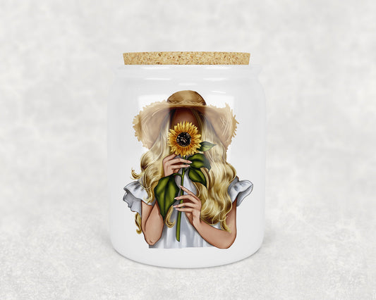 Sunflower Girl Treat Jar - Schoppix Gifts