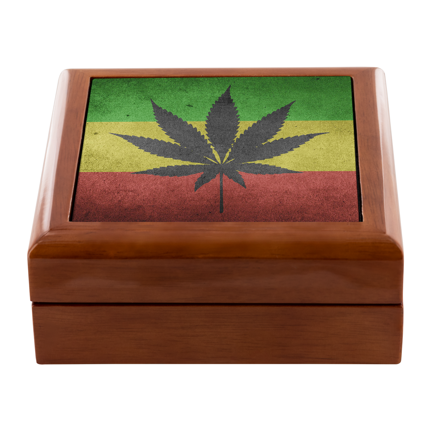 Marijuan Leaf Flag Jewelry Box - Schoppix Gifts