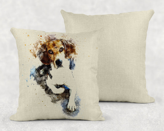 15.75 Inch Beagle Art Linen Throw Pillow|Home Decor|Decorative Pillows| - Schoppix Gifts