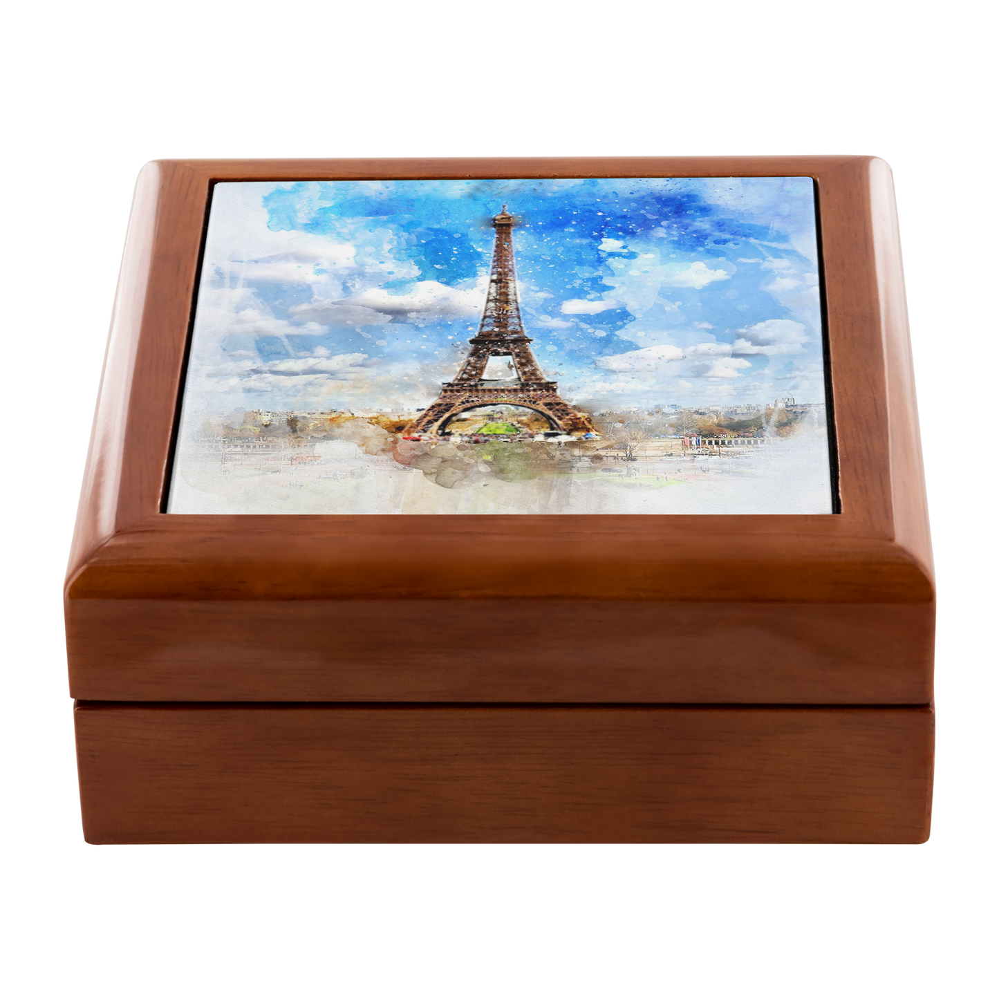 Paris Simulated Watercolor Jewelry Box - Schoppix Gifts