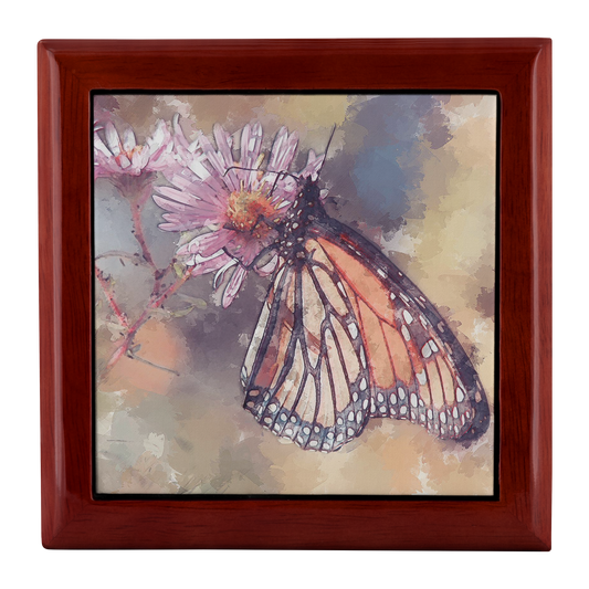 Painted Style Monarch Butterfly Jewelry Box - Schoppix Gifts