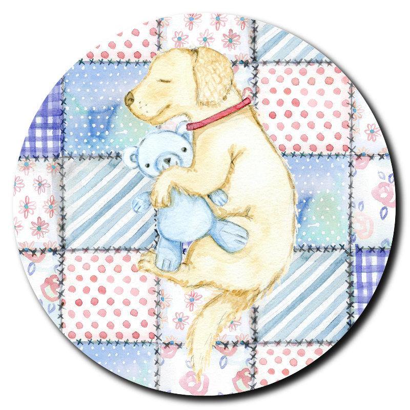 Round Adorable Puppy Coaster-Set of 4- Available in 4 styles! - Schoppix Gifts