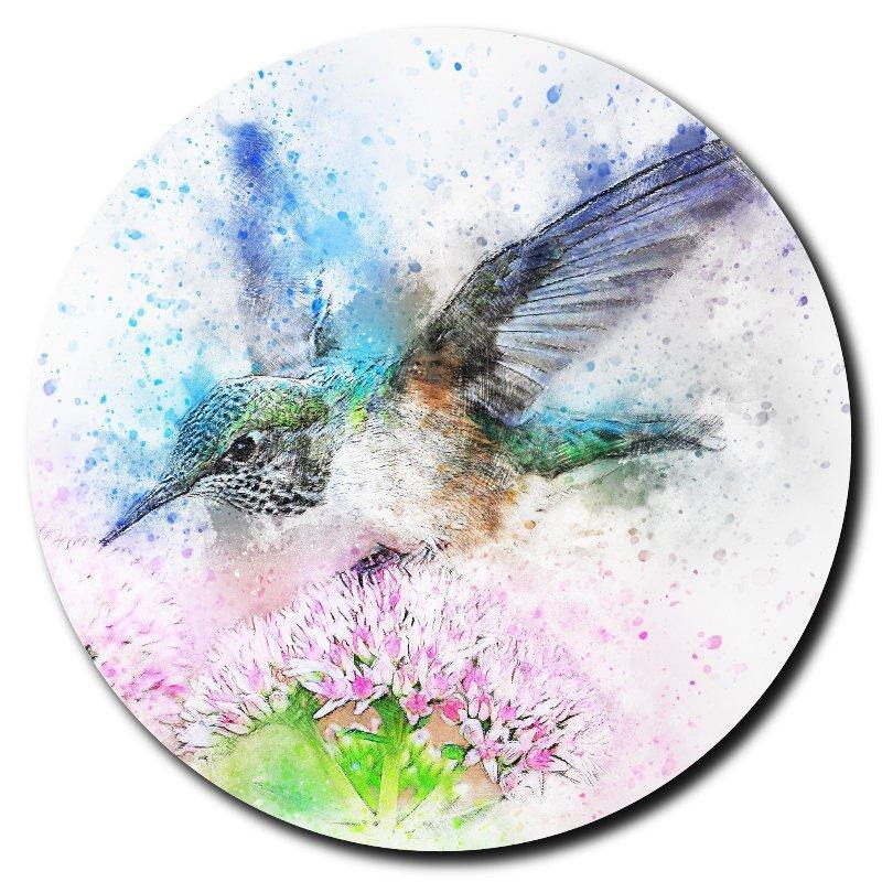 Beautiful Watercolor Hummingbird  Round Drink Coaster-Set of 4- Available in 4 styles! - Schoppix Gifts