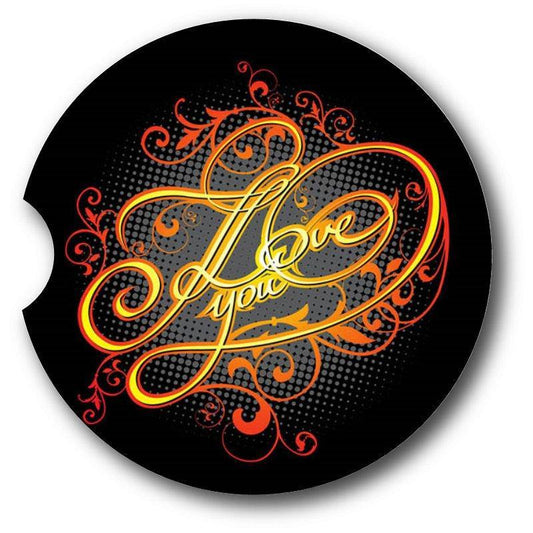 I Love You car coasters/Valentines Day Sandstone Car Coasters set of 2. - Schoppix Gifts