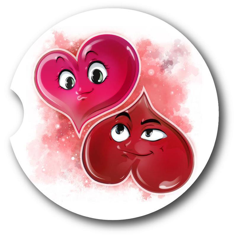 Cute Hearts Car Coasters/Set of 2 - Schoppix Gifts