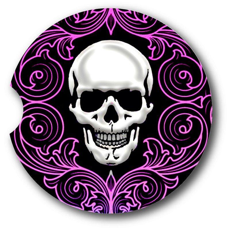 Skull Car Coasters -Set of 2 - - Schoppix Gifts