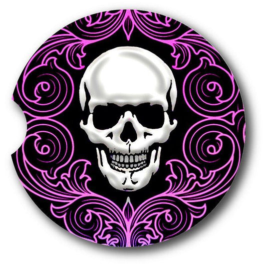 Skull Car Coasters -Set of 2 - - Schoppix Gifts