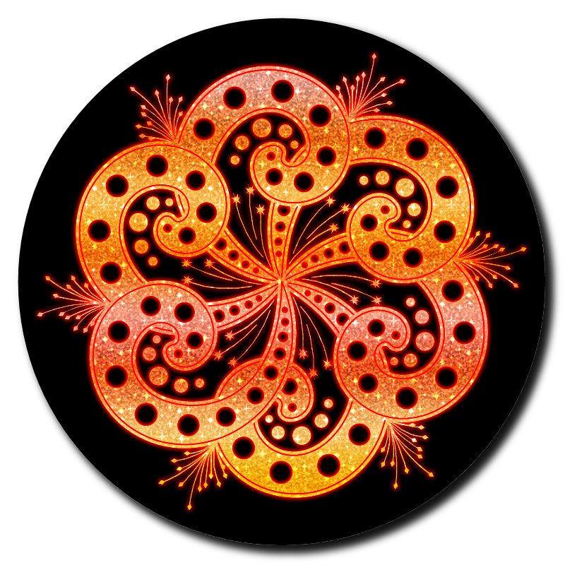 Round Orange Abstract  Drink Coaster-Set of 4- Available in 4 styles! - Schoppix Gifts