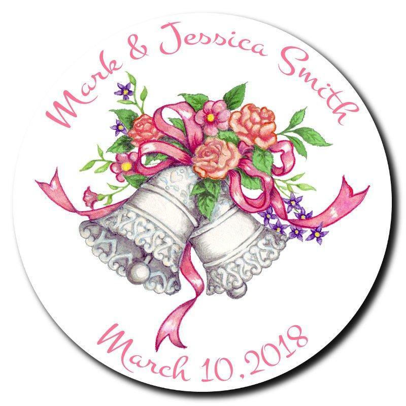 Round Personalized Wedding/Anniversary Bells  Drink Coaster-Set of 4- - Schoppix Gifts