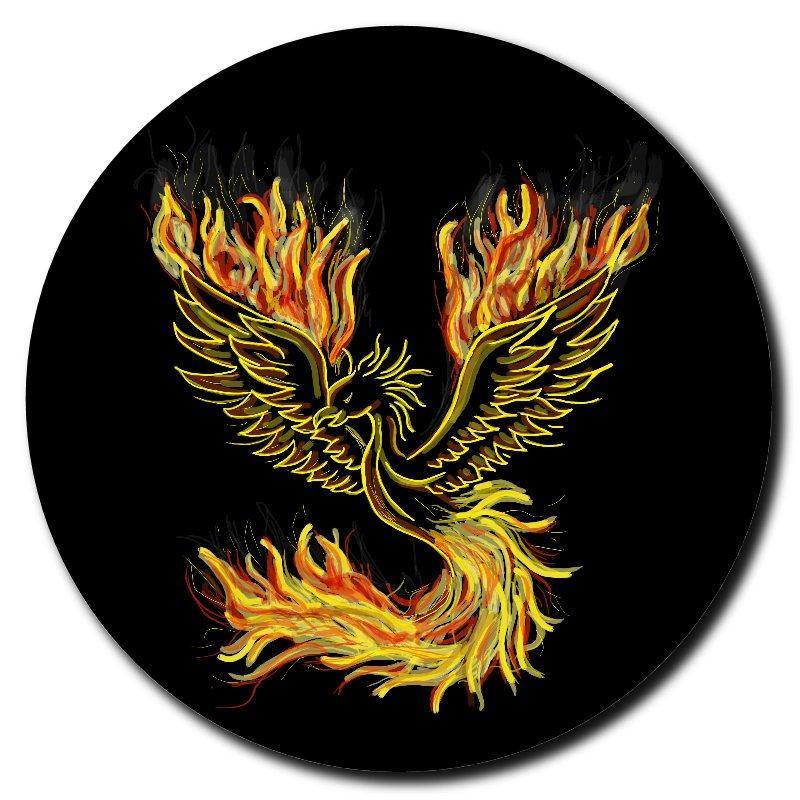 Round Flaming Phoenix  Drink Coaster-Set of 4- Available in 4 styles! - Schoppix Gifts