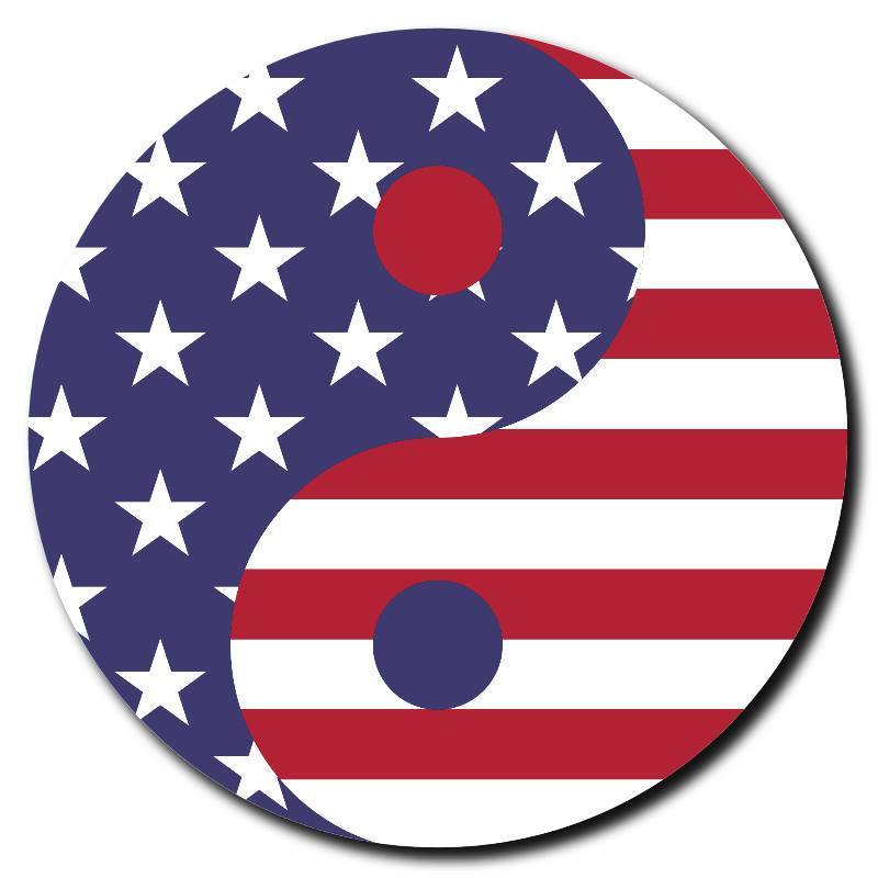Round Yin Yang USA/American Flag Drink Coasters-Set of 4-Available in 4 styles! - Schoppix Gifts