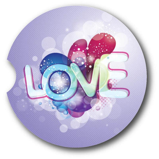 Purple Love Popart Sandstone Car Coasters/ set of 2 - Schoppix Gifts