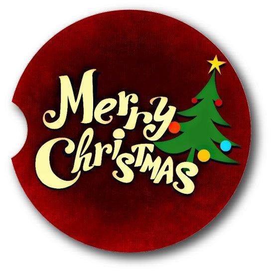 Merry Christmas Tree Car Coasters set of 2. - Schoppix Gifts