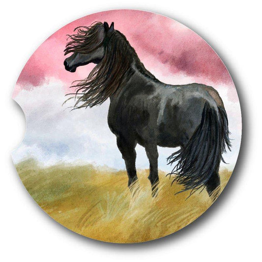 Black Horse Car Coasters set of 2 - Schoppix Gifts