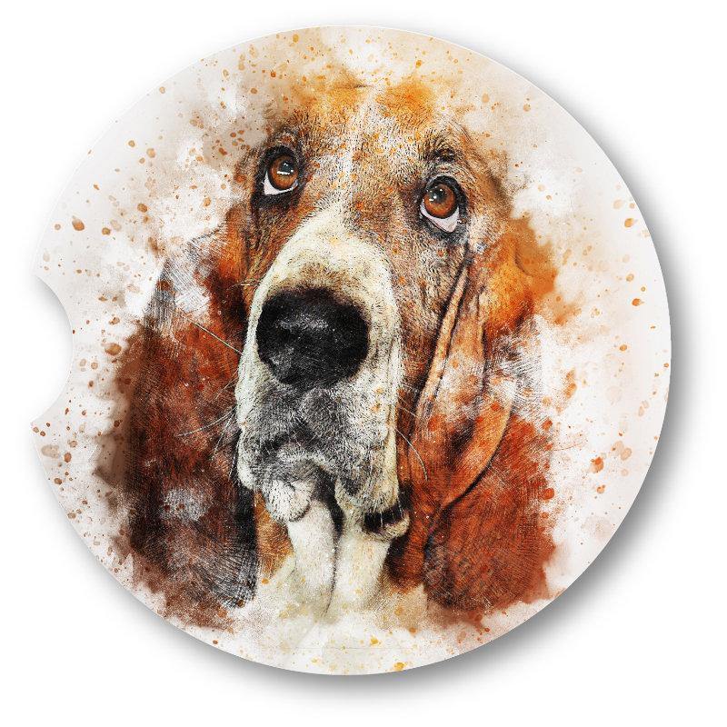Basset Hound-Watercolor Style - Set of 2 - - Schoppix Gifts