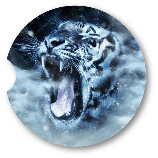 White Tiger Car Coasters-Set of 2 - Schoppix Gifts