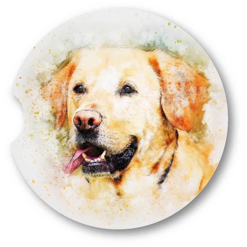 Yellow Lab Car Coasters-Set of 2 - - Schoppix Gifts