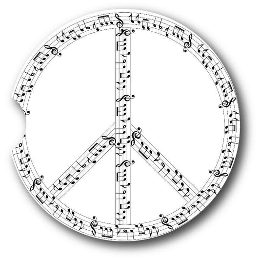 Music Notes Car Coasters/Peace Symbol  Sandstone Car Coasters set of 2. - Schoppix Gifts