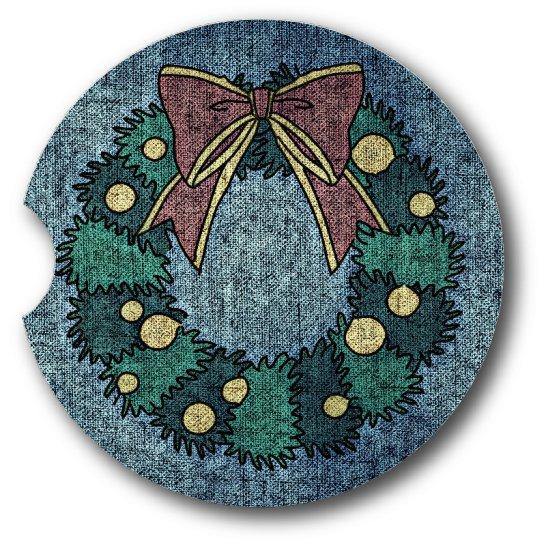 Christmas Wreath Car Coasters set of 2. - Schoppix Gifts