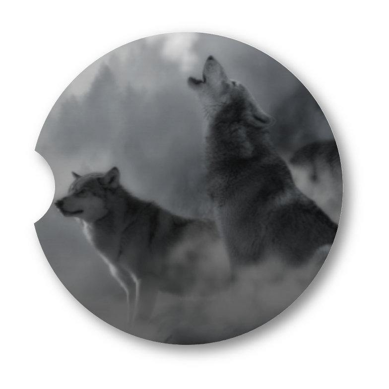 Wolves Car Coasters - Set of 2