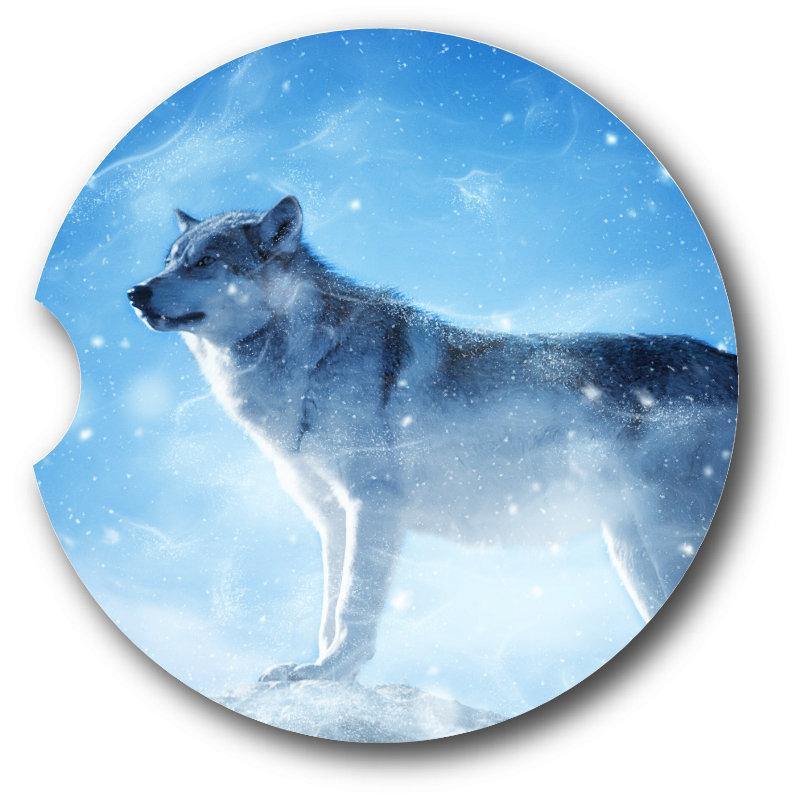 Lone Wolf Car Coasters set of 2  . - Schoppix Gifts