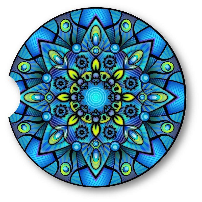 Mandala car coasters- Set of 2 - Variety of designs to chose from - Schoppix Gifts