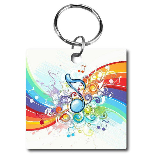 Music Notes Rainbow Acrylic Key Chain - Schoppix Gifts