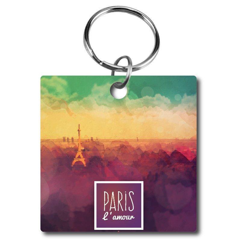 Painted Style Paris Landscape Acrylic Key Chain - Schoppix Gifts