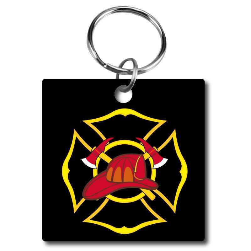 Maltese/Florian Cross, Firefighter, Fireman Acrylic Key Chain - Schoppix Gifts