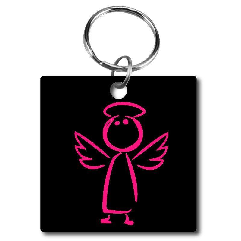 Pink Guardian Angel Acrylic Key Chain - Schoppix Gifts
