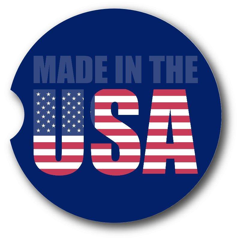 Made in the USA Car Coasters/American Flag/set of 2 - Schoppix Gifts