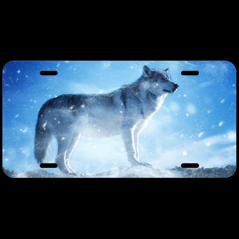 Lone Wolf Aluminum License Plate - Schoppix Gifts