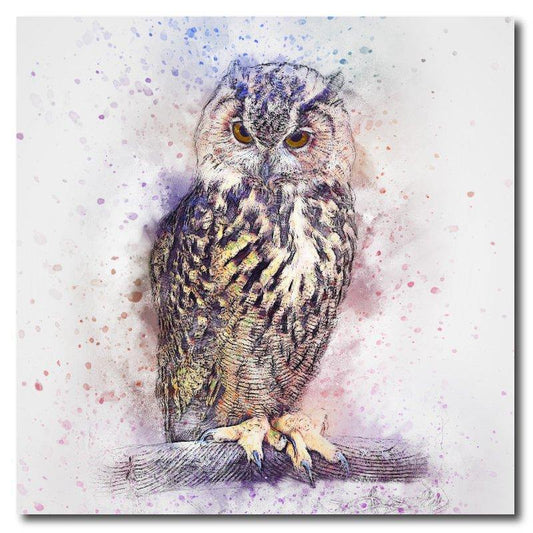 Watercolor style Owl Square Drink Coaster-Set of 4- Available in 4 styles! - Schoppix Gifts